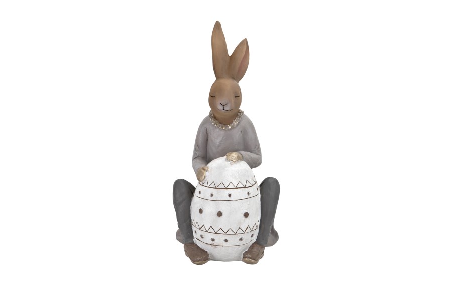 Figurka Królik przy jajku 42 cm chłopiec
