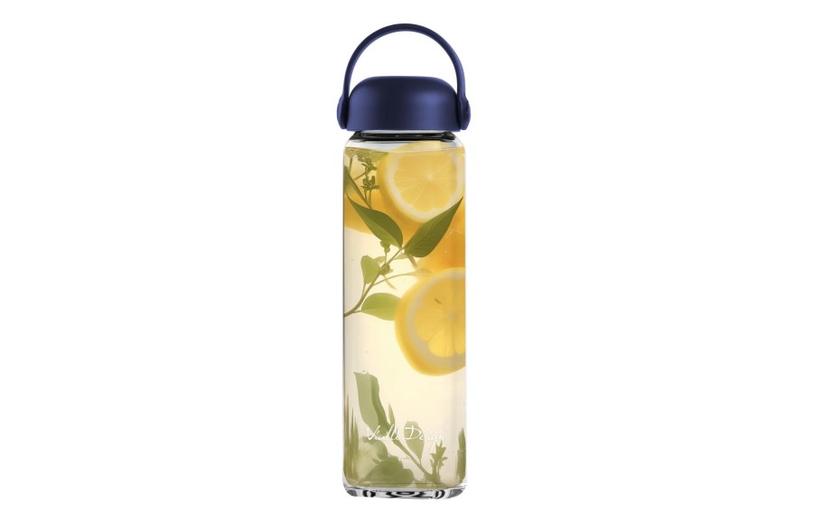 Szklana butelka na wodę 540 ml Fuori granatowa