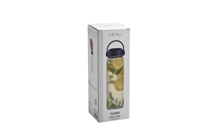 Szklana butelka na wodę 540 ml Fuori granatowa