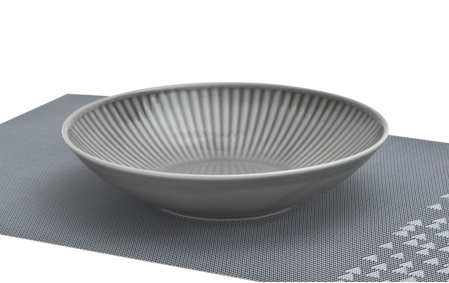 Talerz głęboki 21,5 cm Dalia Szara