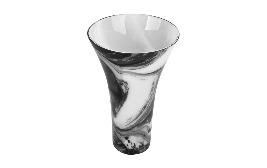 Wazon szklany 28 cm czarno-biały 2310/C275