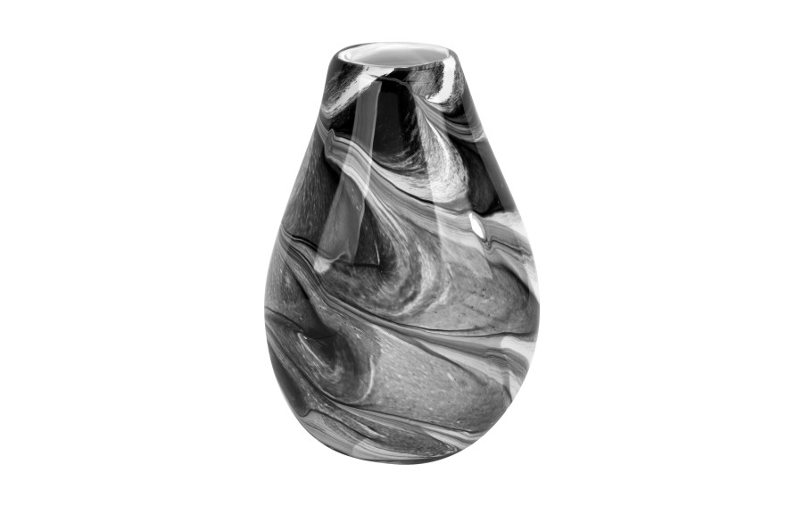 Wazon szklany 40 cm czarno-biały 2341/C275