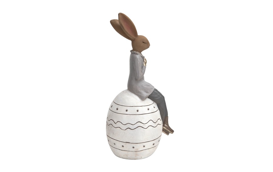 Figurka ozdobna Królik na jajku dziewczynka 46 cm