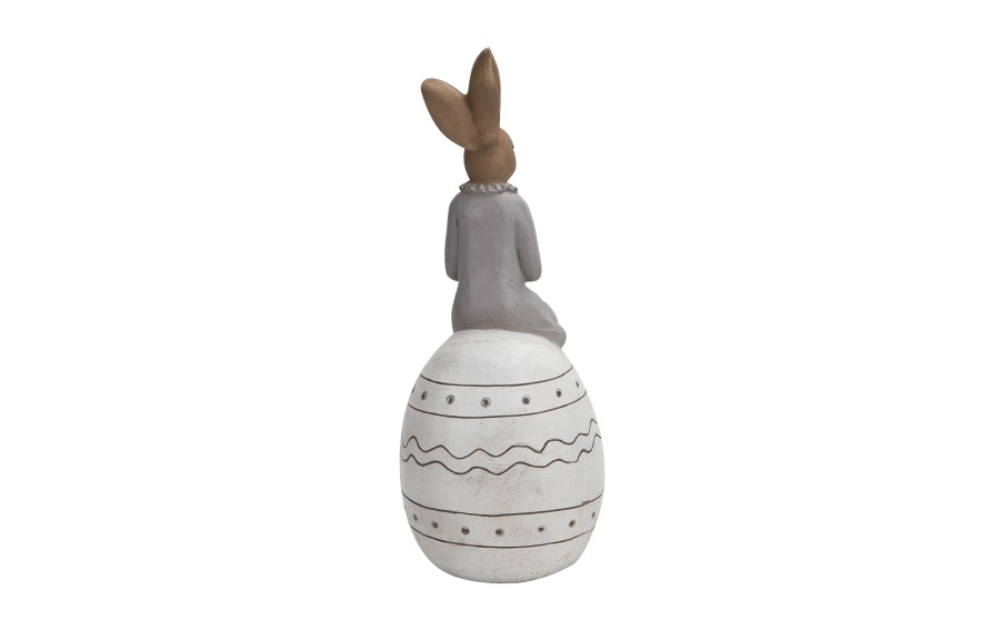 Figurka ozdobna Królik na jajku dziewczynka 46 cm