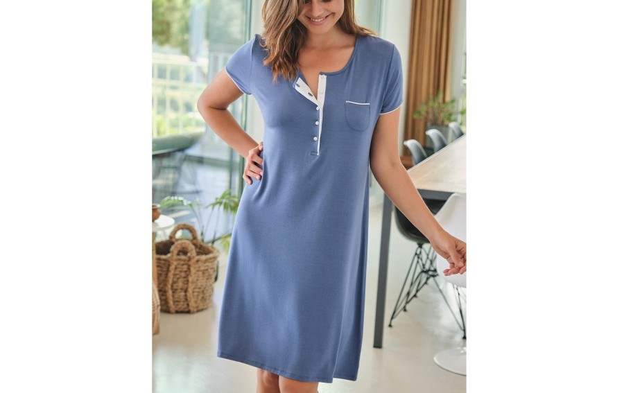 Koszula nocna damska rozm. M Bamboo Blue T04 L257251