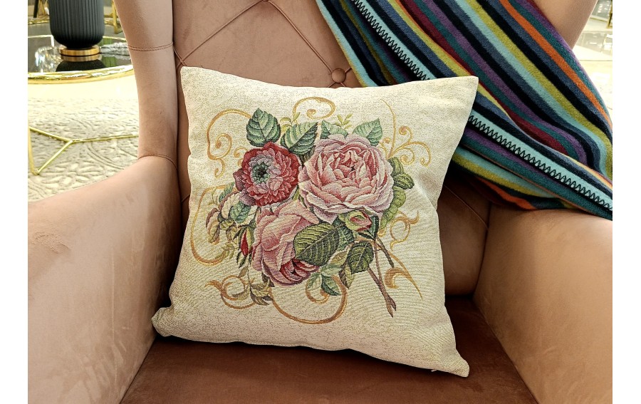 Poszewka dekoracyjna 45x45 cm Bukiet róż