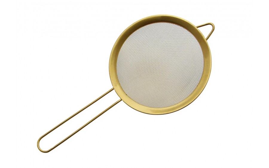 Sitko stalowe 14 cm z rączką złote