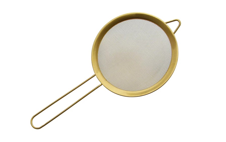 Sitko stalowe 20 cm z rączką złote