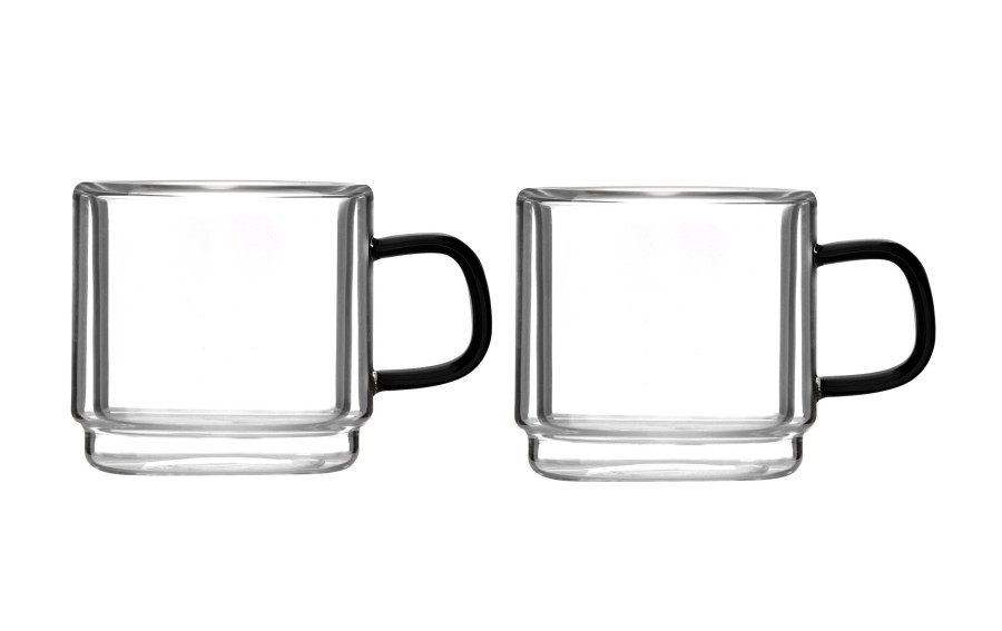 Komplet 2 szklanek do espresso 80 ml Carbon z podwójną ścianką