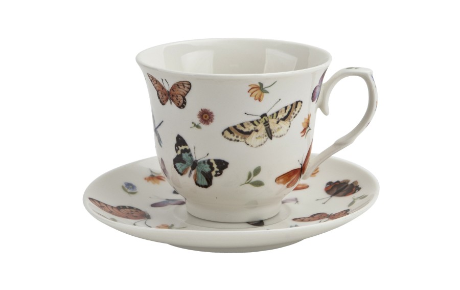 Filiżanka porcelanowa 250 ml + spodek Butterflies