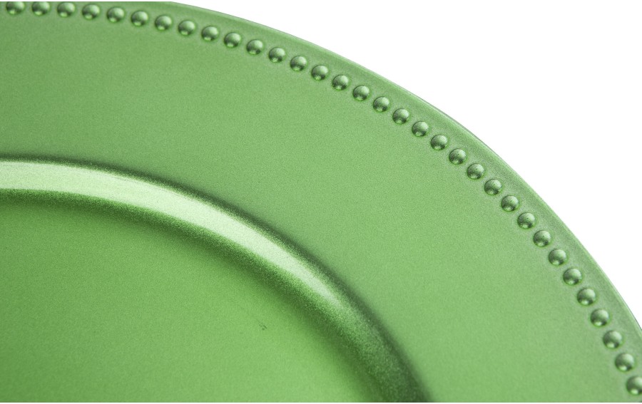 Talerz dekoracyjny plastikowy 33 cm zielony 163378