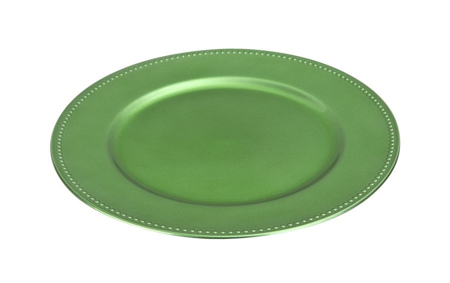 Talerz dekoracyjny plastikowy 33 cm zielony 163378