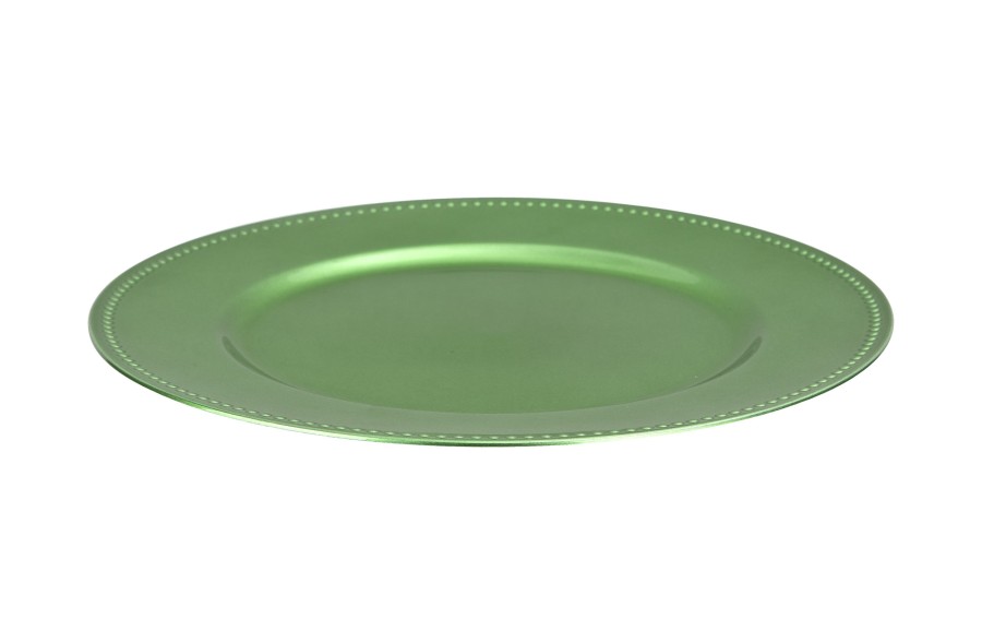 Talerz dekoracyjny plastikowy 33 cm zielony 163378