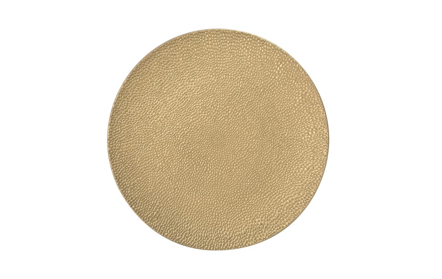 Talerz dekoracyjny plastikowy 33 cm złoty 147295