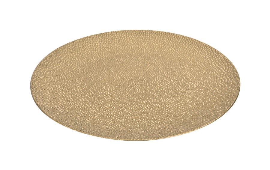 Talerz dekoracyjny plastikowy 33 cm złoty 147295