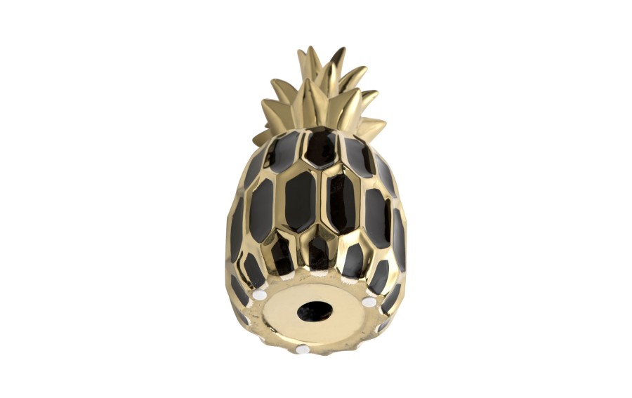 Dekoracja z ceramiki Ananas czarno-złoty 164417
