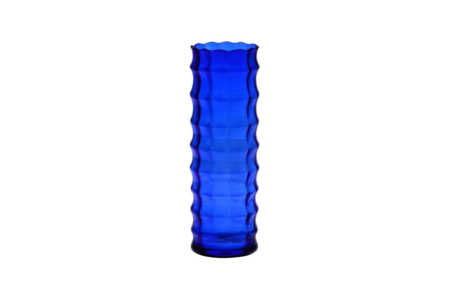 Wazon szklany 35 cm optyk kobalt
