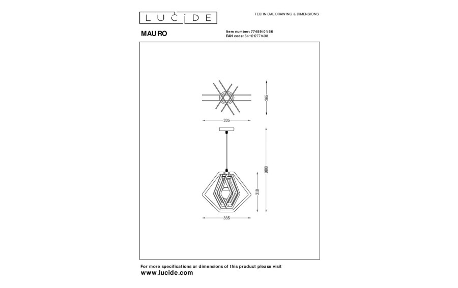 Lampa wisząca MAURO 77489/01/66