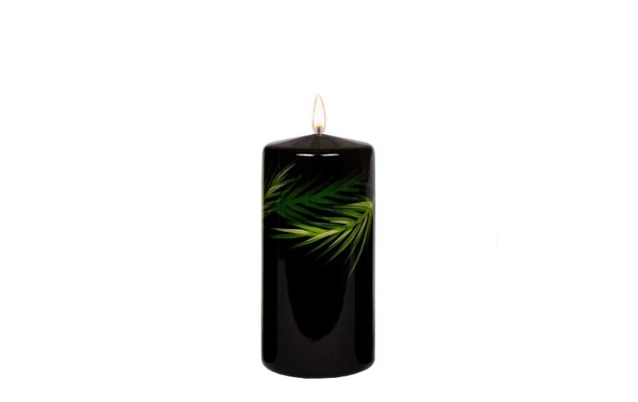 Świeca pieńkowa 15 cm Green Leaf czarna 200/70