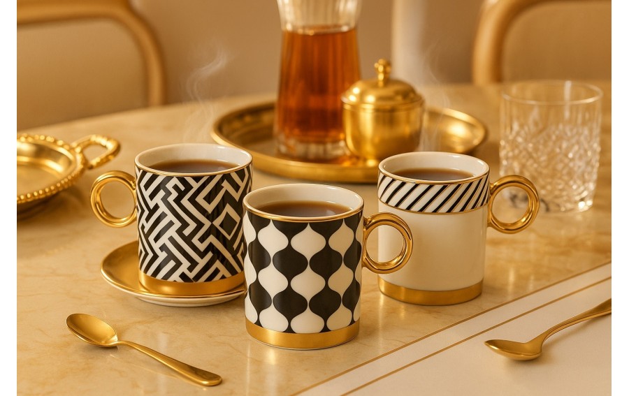Kubek porcelanowy 350 ml Gold Dream dek. III wysoki