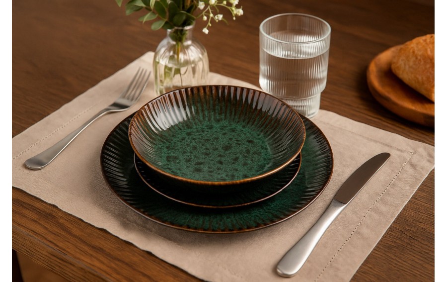 Talerz deserowy 21,2 cm Jade Stoneware zielony