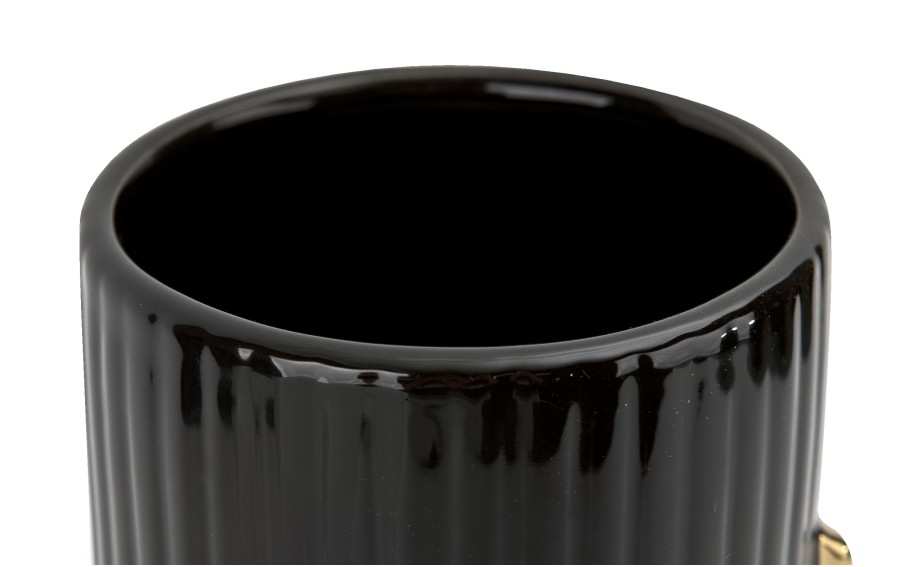 Wazon ceramiczny 30 cm czarno-złoty 154747