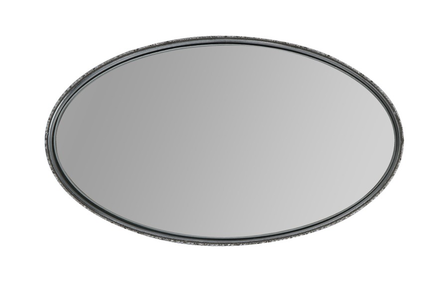 Taca dekoracyjna 23x13 cm srebrna kryształki