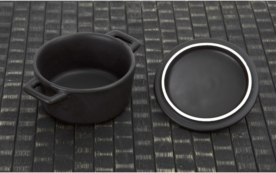Naczynie do zapiekania 150 ml z pokrywką Black Creme Brulee
