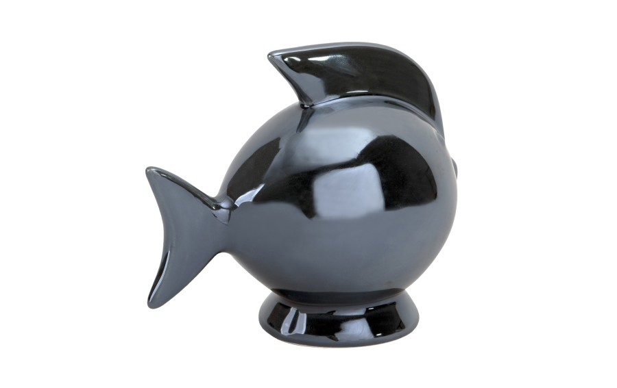 Skarbonka ceramiczna Ryba granatowa mała 14x7,5 cm