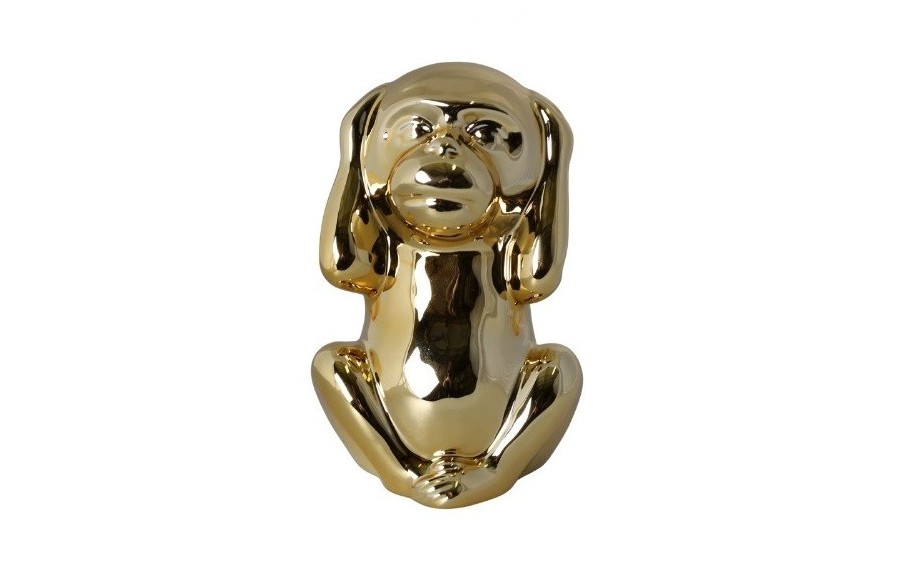 Skarbonka ceramiczna Małpka "Uszy" złota