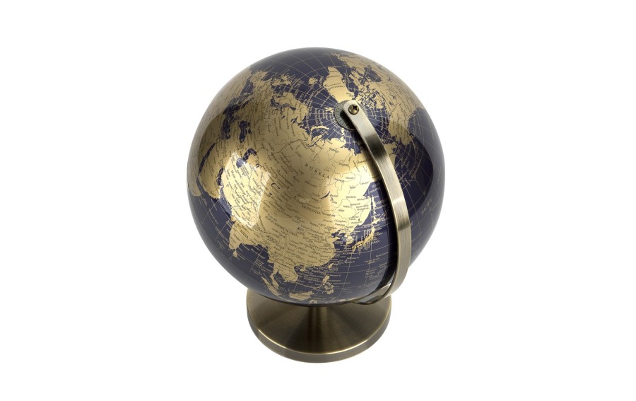 Globus Ziemi granatowo złoty duży