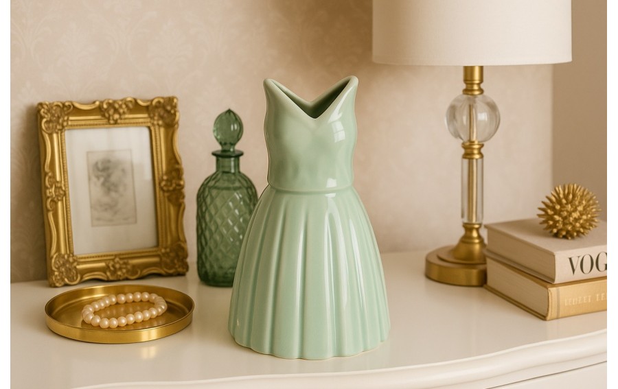 Wazon ceramiczny Sukienka zielona