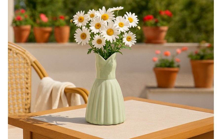 Wazon ceramiczny Sukienka zielona
