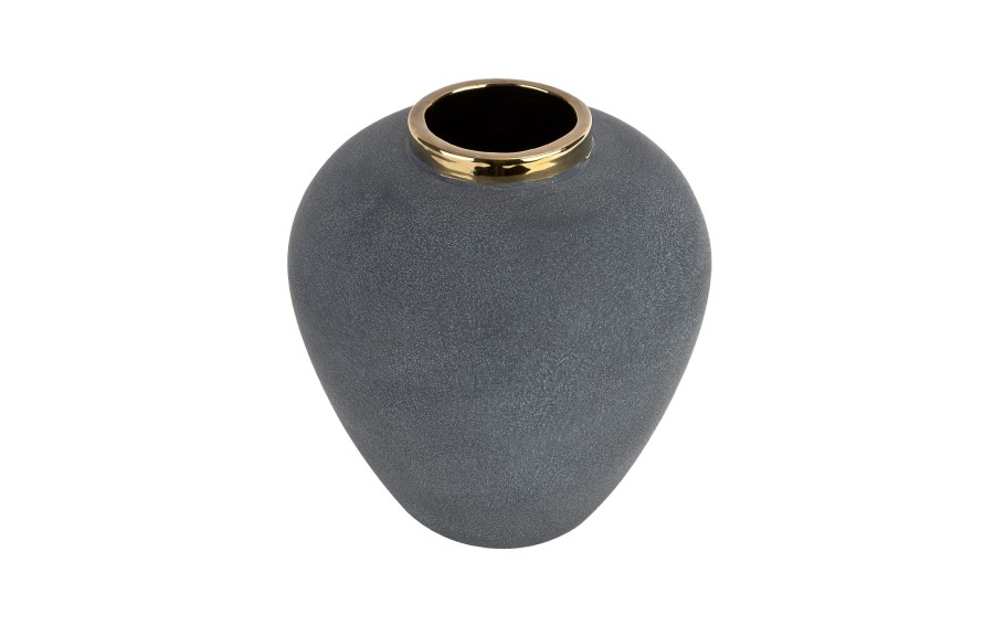 Wazon ceramiczny 27 cm szaro-złoty 179097