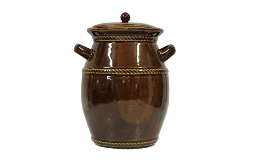 Beczka ceramiczna 5 L hermetyczna brąz