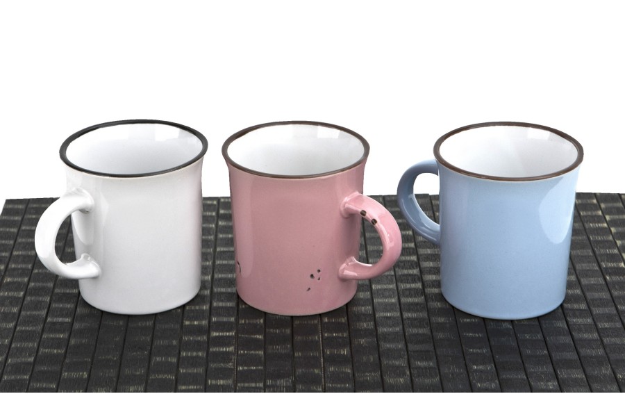 Kubek ceramiczny 320 ml Garnuszek niebiesko-biały