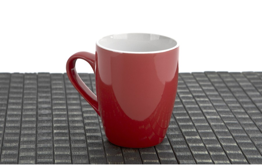Kubek ceramiczny 320 ml czerwono-biały