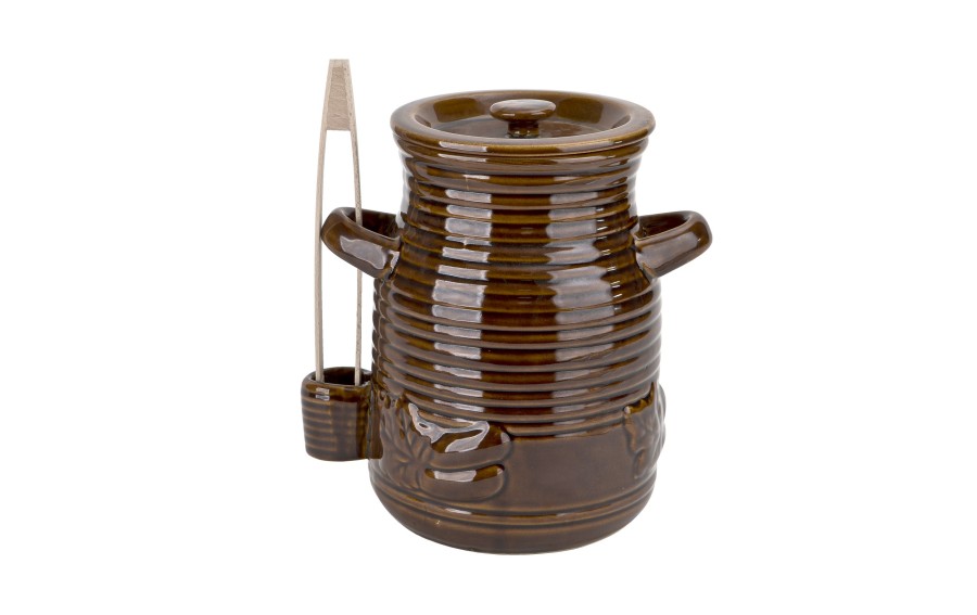 Pojemnik ceramiczny 3,5 L na ogórki ze szczypcami Smacznego 3163