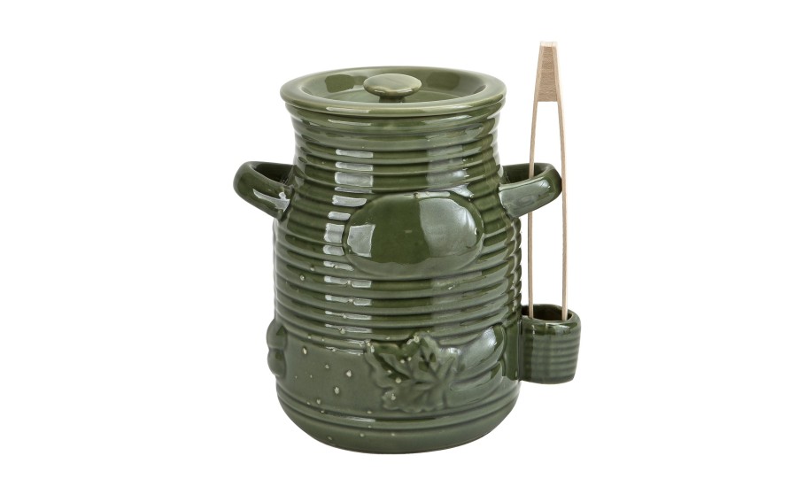 Pojemnik ceramiczny 3,5 L na ogórki ze szczypcami Smacznego 3187