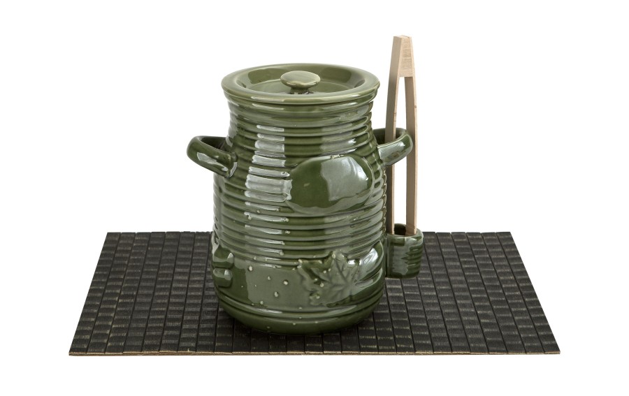 Pojemnik ceramiczny 3,5 L na ogórki ze szczypcami Smacznego 3187