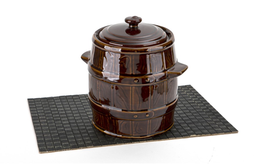 Beczka ceramiczna 5 L hermetyczna brąz 4290