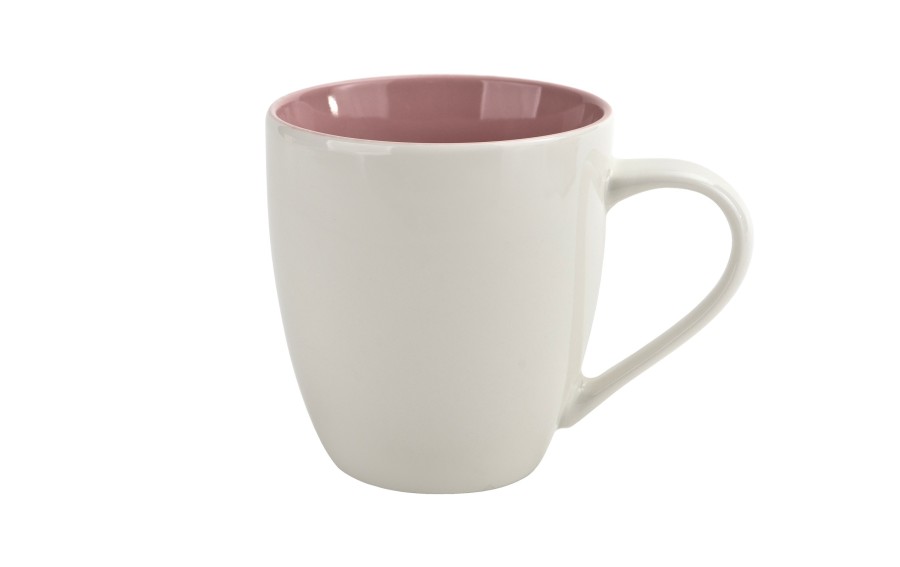 Kubek porcelanowy 470 ml Biały - różowy