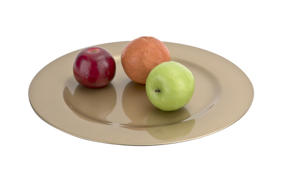 Talerz dekoracyjny plastikowy 33 cm złoty 160234