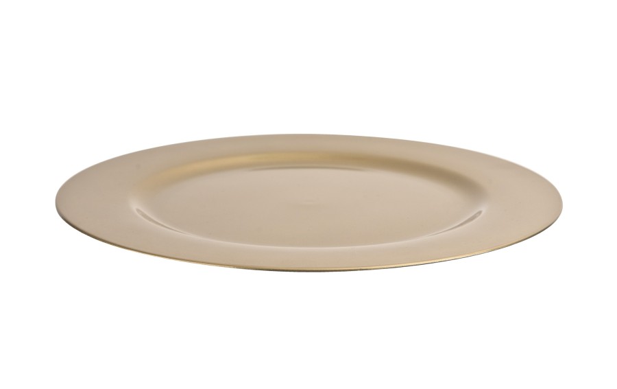 Talerz dekoracyjny plastikowy 33 cm złoty 160234
