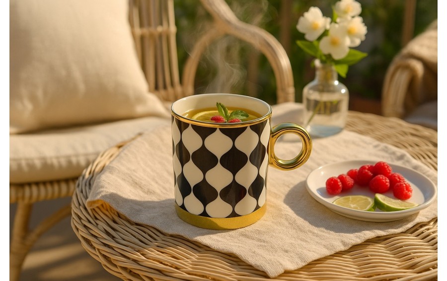 Kubek porcelanowy 350 ml Gold Dream dek. III wysoki