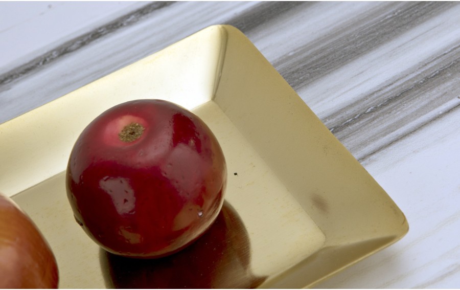 Taca metalowa ozdobna 38x16x2 cm złota