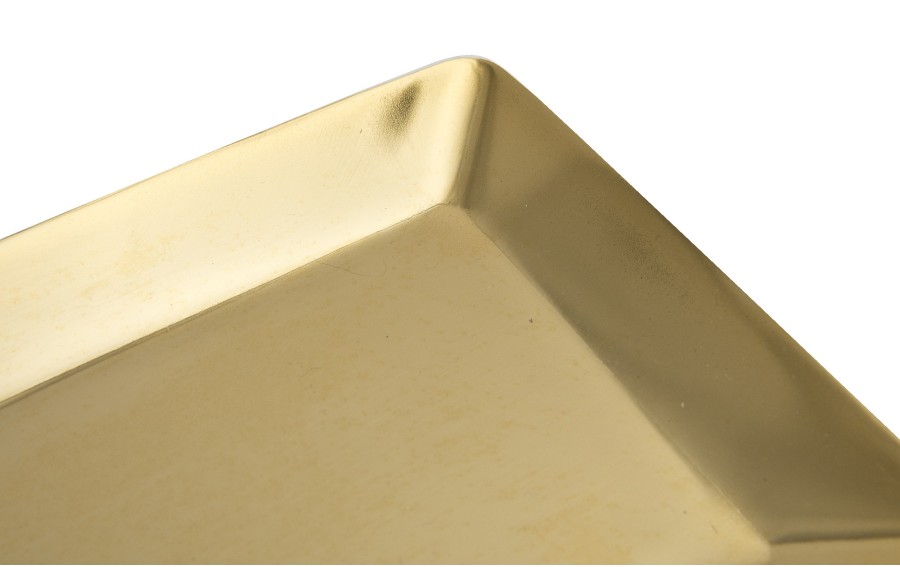 Taca metalowa ozdobna 38x16x2 cm złota