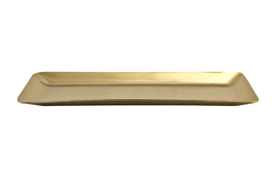 Taca metalowa ozdobna 38x16x2 cm złota