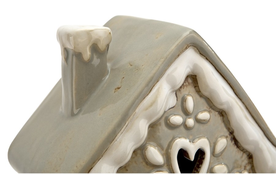 Domek ceramiczny na t-light beżowy 17,5 cm