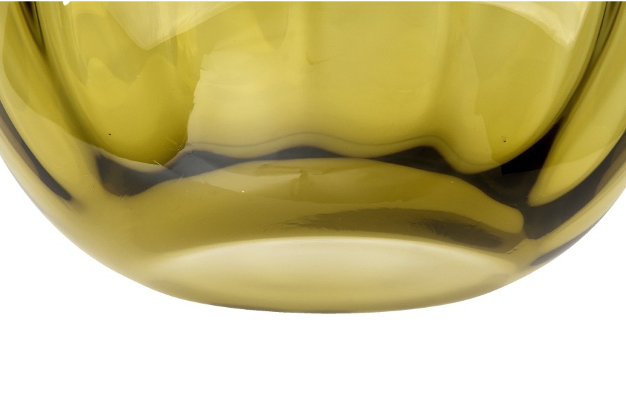Wazon szklany 15,5 cm optyk oliwka
